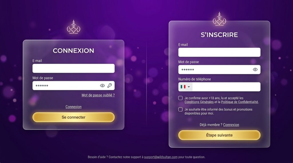 Wildsultan Casino Inscription, connexion et vérification